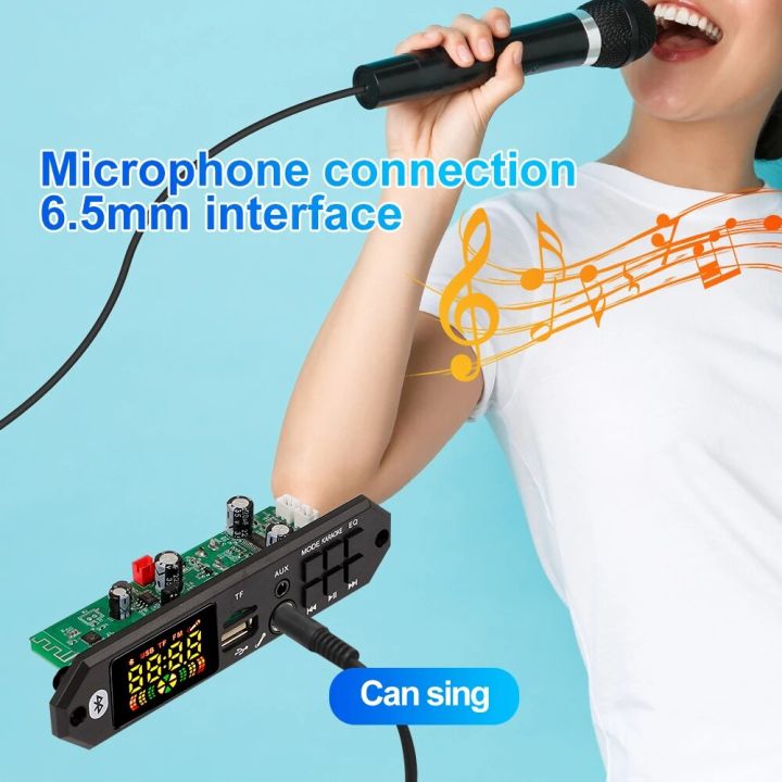 Handsfree%20MP3%20Decoder%20Board%2080W%20Amplifier%20Bluetooth%205.0%20MP3%20Player%2012V%2024V%20Car%20FM%20Radio%20Module%20TF%20USB%20with%20Microphone%20Control%20-%20Image%203