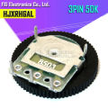 10pcs Double Gear tuning potentiometer B503 50K 3pin 16*2mm Dial Potentiometer. 