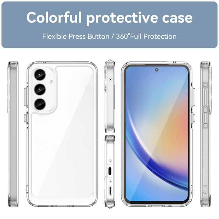 For%20Samsung%20A55%20Case%20Cover%20Samsung%20A55%20Capas%20Colour%20Frame%20Shockproof%20Phone%20Bumper%20Transparent%20Clear%20Samsung%20Galaxy%20A%2055%20A55%205G%20-%20Image%203