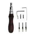 【Versatile】 Portable 7 In 1 Leather Trimmer Trenching Pressing Beveller Groover Cutting Multifunction Leather Trimming Tool Leather.