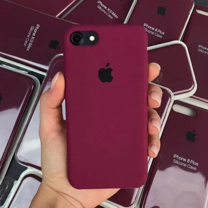 For%20Apple%20iPhone%207/8%20Luxury%20Shockproof%20Liquid%20Silicon%20Case%20Back%20Cover%20Maroon/White/Black%20-%20Image%202