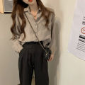 Spring 2022 New Korean Style Hong Kong Style Vintage Long Sleeve Shirt Women's Loose Outer Wear All-Match Mid-Length Western Style Shirt. 
