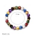 Natural Lava Stone Beads Healing Balance Chakra Charm Bracelet Colorful Bead Tibetan Buddha Prayer Bracelet for Women Men.