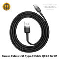 Baseus Cafule USB Type-C Cable Durable Nylon Braided Wire QC3.0 3A 1M black. 