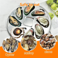 8PCS Oyster Plate Stainless Steel Oyster Plates Shell Shaped Oyster Container with 8 Slots for Oyster Sauce.