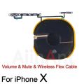 Original Volume Buttons Mute NFC Wireless Charging FlashLight Power Flex Cable For iPhone X XR Xs Max Phone Parts.