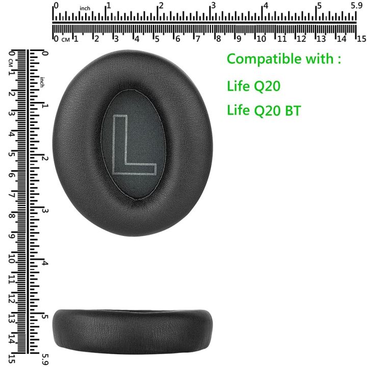 2Pcs%20Protein%20Leather%20Replacement%20Ear%20Pads%20for%20Life%20,%20Q20BT%20Headphones%20Earpads%20-%20Image%202