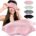 3D Contoured Sleep Eye Mask | Full Blackout | Zero Pressure | Ultra‑Soft Silk Feel | Adjustable Fit for Night Sleep & Travel. 