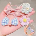 10pcs/Set Children Bowknot Flower Hair Rope Candy Color Bow Hairbands for Women Girls Ponytail Rubber Bands Scrunchies Xmas Gift. 