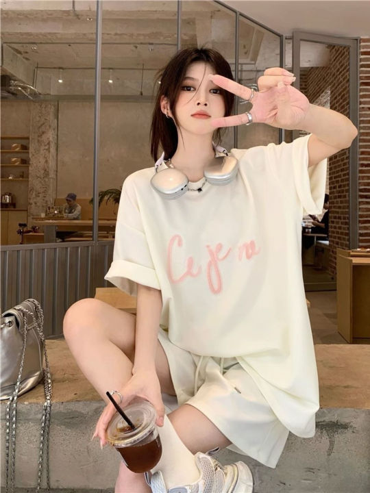 Fashion Long Sleeve Drawstring Sweatshirt Shorts Casual Two-piece Suit main image 1