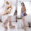 Women's Wedge Sandals Summer2022New Korean Style All-Matching Strap Platform Shoes with Fairy Dress Shoes High Heels.