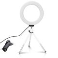 SH Photo Mini LED Selfie 6inch Ring Light Desktop Video Lamp With Tripod Stand USB Plug For YouTuber Live Vlog Makeup Studio. 