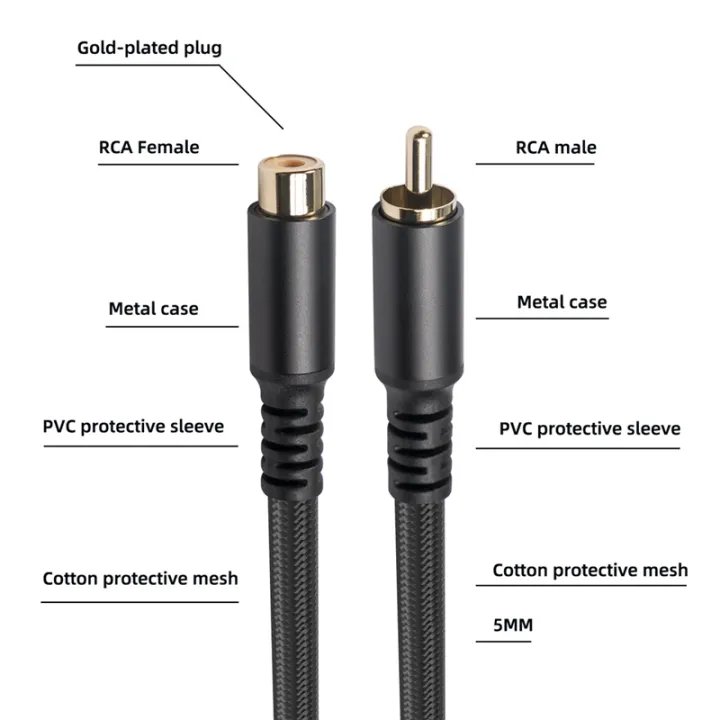 RCA%20Extension%20Cable%20RCA%20Audio%20Video%20Cable%20RCA%20Male%20To%20Female%20Cord%20for%20Speaker,%20Subwoofer,%20Camera,%20HDTV,%20Amplifier,%201.8M%20-%20Image%209