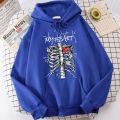 Heart Protected By Ribs Printing Hoodies Men Vintage Street Sweatshirt Warm Graphic Clothing Unique Shoulder Drop Hoodie Men'S.