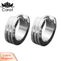 Fashion Uni Stainless Steel Frosted Flat Circle Huggie Earrings Party Jewelry. 