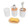 soap holder organizer lagayan ng sabon pang ligo soap organizer White Bathroom Accessories Set Modern Soap Lotion Dispenser Resin and Wood Soap Dish Toothbrush Holder Tumbler Pump Bottle Cup. 