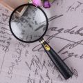 1pcs 90 mm 10X Frame Handheld Magnifying Glass Optical Glass Lens Wood Handle Magnifier For Reading. 