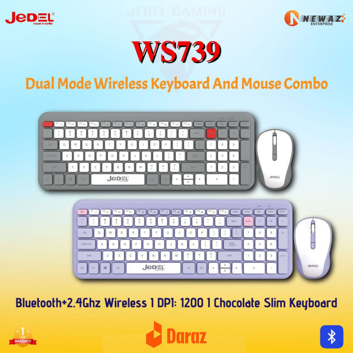 JEDEL WS739 Dual-Mode Wireless Keyboard & Mouse Combo | Daraz.com.bd