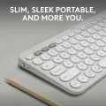 Logitech Pebble Keys 2 K380s, Multi-Device Bluetooth Wireless Keyboard with Customisable Shortcuts, Slim and Portable, Easy-Switch for Windows, macOS, iPadOS, Android, Chrome OS.