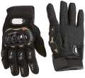 Pro bike full hand gloves with Screen tuch finger Pro-Bike Leather Motorcycle Full Gloves-Black.