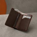 Zays Eco-Friendly Top-Grain Cowhide Leather Bifold Wallet for Men, Slim Compact Wallet 4.3 x 3.3 x 0.4 Inch, 5 Card Slots, 2 Hidden Compartments, 2 Cash Chambers, Microfiber-Lined Pocket, Lightweight 60g.