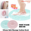 Silicone Bath Massage Cushion Brush, Non-Slip Back Massage Pad, Bathroom Wash Foot Mat Exfoliating Dead Skin Foot Brush Shower Room Non-Slip Mats with Suction Cup - New Canvas. 