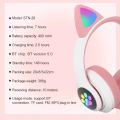 CAT STN-28 Over Ear Music Headset Glowing Ear Headphones Foldable Wireless BT5.0 Earphone with Mic AUX IN TF Card MP3 Player Colorful LED Lights for PC Laptop Computer Mobile Phone.