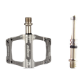 Shanmashi 3 Bearing Aluminum Alloy Ultralight Pedals Mountain Bike Pedals Flat Pedals Outdoor Sports Bike Parts Titanium Color.