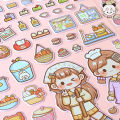Tirado Bubble Quiet Cute 3D Girl Guka Handheld Ledger Book Scene Sticker.