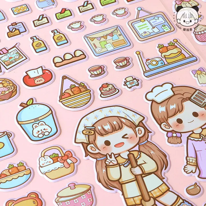 Tirado%20Bubble%20Quiet%20Cute%203D%20Girl%20Guka%20Handheld%20Ledger%20Book%20Scene%20Sticker%20-%20Image%202
