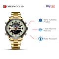 CURREN 8404 Top Luxury Brand Mens Watches Waterproof LED Quartz Digital Sport Fashion Men Wrist Watch - Gold. 