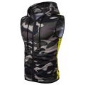 Men's Red Zipper Hooded Sleeveless Printed Fitness Srts Vest.