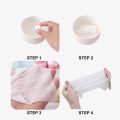 100 Pcs Compressed Towels Portable Disposable Compressed Cotton Coin Tissue Towel for Travel, Camping, Hiking - White & pink.