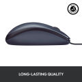 Logitech B100 Wired USB Mouse, 3-Buttons, Optical Tracking, Ambidextrous PC / Mac / Laptop - Black. 