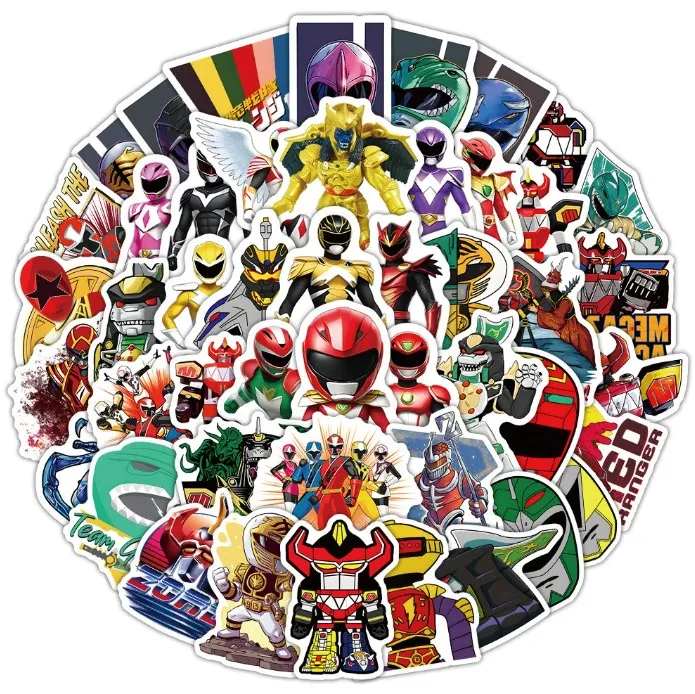 25Pcs/Set Anime Power Rangers PVC Waterproof Stickers For Wall Guitar ...