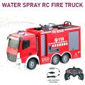 RC Fire Truck Rechargeable 2.4GHz Water Spray 7 Channel Remote Control Fire Rescue Toy Truck for Kids. 