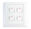 Super Star Lotus 10A 4 Gang Electrical Wall Switch Four 4Gang. 