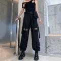Women Pants Jogges 2023 Black High Waist Korean Female Loose Casual Detachable Straight Leg Streetwear Cargo Long Pants Woman. 