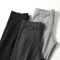 Thick Straight Slim Fit Suit Pants Men Pleated Korea Clothing Stretch Black Chino Pants Men Dress Trousers Winter Autumn. 