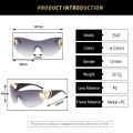 Y2K Wrap Around Fashion Sunglasses For Women Men One-piece Gradient Lens Glasses Heart Design Hollow Temple Eyewear UV400. 