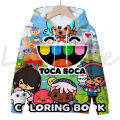 Kids Cartoon Clothes Toca Life World Hoodies Casual Pullover Children Coat Boys Outerwear Autumn Toca Boca Sweatshirt for Girls.