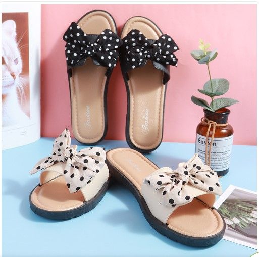 2023%20Summer%20new%20fairy%20-style%20slippers%20Female%20indoor%20home%20furnishings%20Korean%20bow%20cute%20one%20sand%20slippers%20-%20Image%202