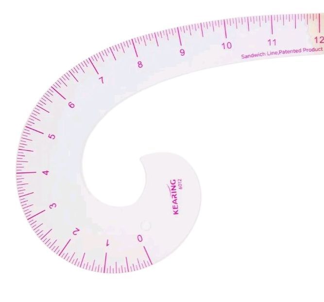 Plastic Comma Shape French Curve Ruler for Pattern Making, Sandwich Line Scale, Vary Form Curve Ruler for Sewing, Clear Muti Function Sewing Ruler for Fashion Design