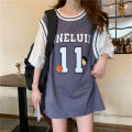 Fake Two Pieces Basketball WearTT-shirt Women's2022New Jersey Student Korean Style Loose Mid-Length Half Sleeveins-. 