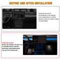 2 PCS Car Interior RGB Neon Light LED Strip Center Console Dashboard Wireless Charging Ambient Lamp Black Plastic for Model 3 Y(B).