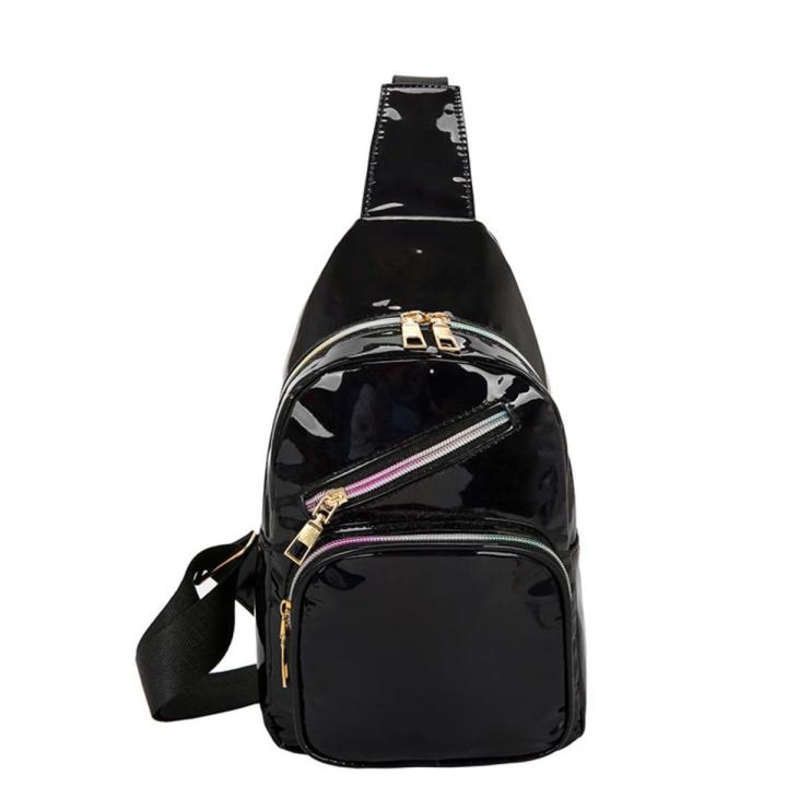 Laser Trend Female Single Shoulder Bag PU Waist Bag Trendy Women's Bag Lacquered Shoulder Crossbody Bag