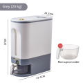 1PC Rice Storage Box Sealed Rice Dispenser Capacity Grain Storage Jar Bucket Pet Food Container Easy Install Easy to Use ,L,Grey. 