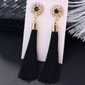 【beauty code store】L&H Tassel Earrings For Women 2023 Fashion Drop Earrings Jewelry Vintage Crystal Silk Long Earrings. 