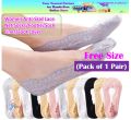Women Anti-Skid Lace Net Socks/Footie/Sock Liner/Foot cover (Pack of 1 Pair) Free Size. 