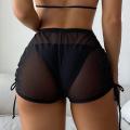 Women Sheer Mesh Cover Up Shorts Beach Wear Swimming Suits Cover Up Solid Sheer Mesh Bikini Thong Cover Up Shorts. 